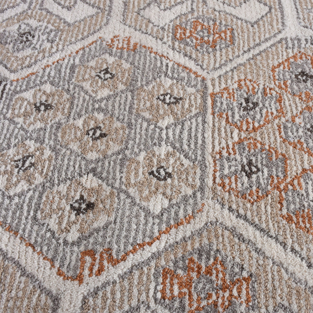Area Rug, Bedroom Rug, Living Room Rug, Living Area Rug, Indian Rug, Office Carpet, Office Rug, Shop Rug Online, Wool, Natural White, Multi, Hand woven, Cut And Loop, Symmetrical