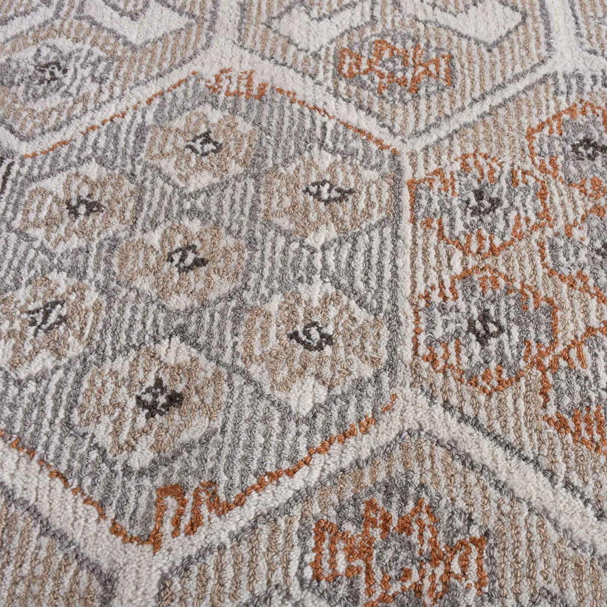 Monolith & Heart Nieves Hand-Woven & Over-Tufted Wool Rug, Natural White & Multi