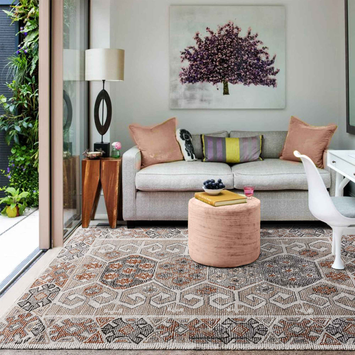 Monolith & Heart Nieves Hand-Woven & Over-Tufted Wool Rug, Natural White & Multi