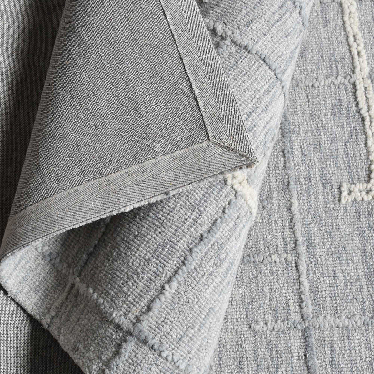 OMRA RUG - WOOL - BLUE/IVORY