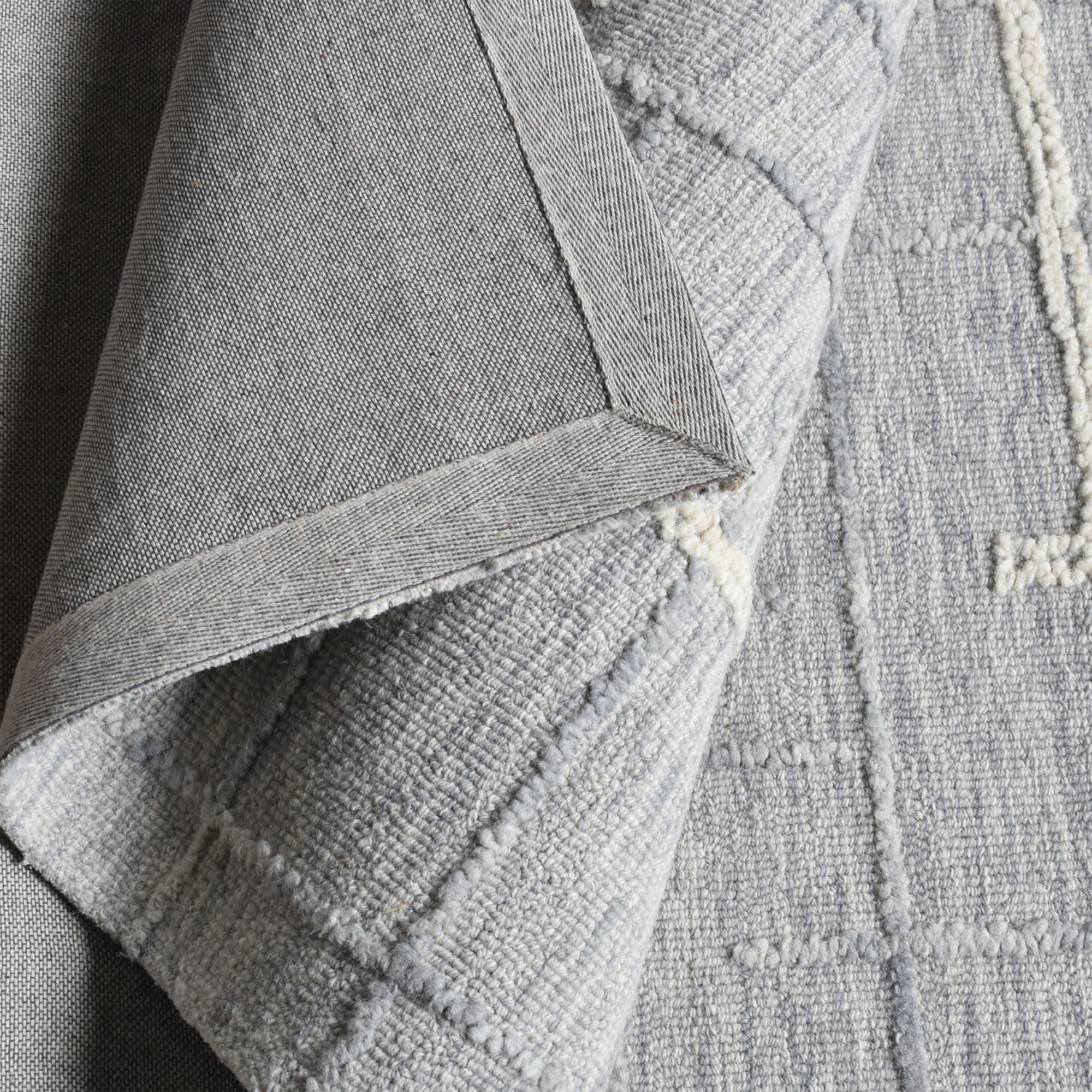 OMRA RUG - WOOL - BLUE/IVORY
