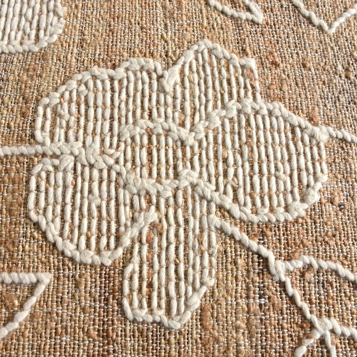 Monolith & Heart Orrell Punja Kelim Wool & Jute Rug, Natural & Ivory