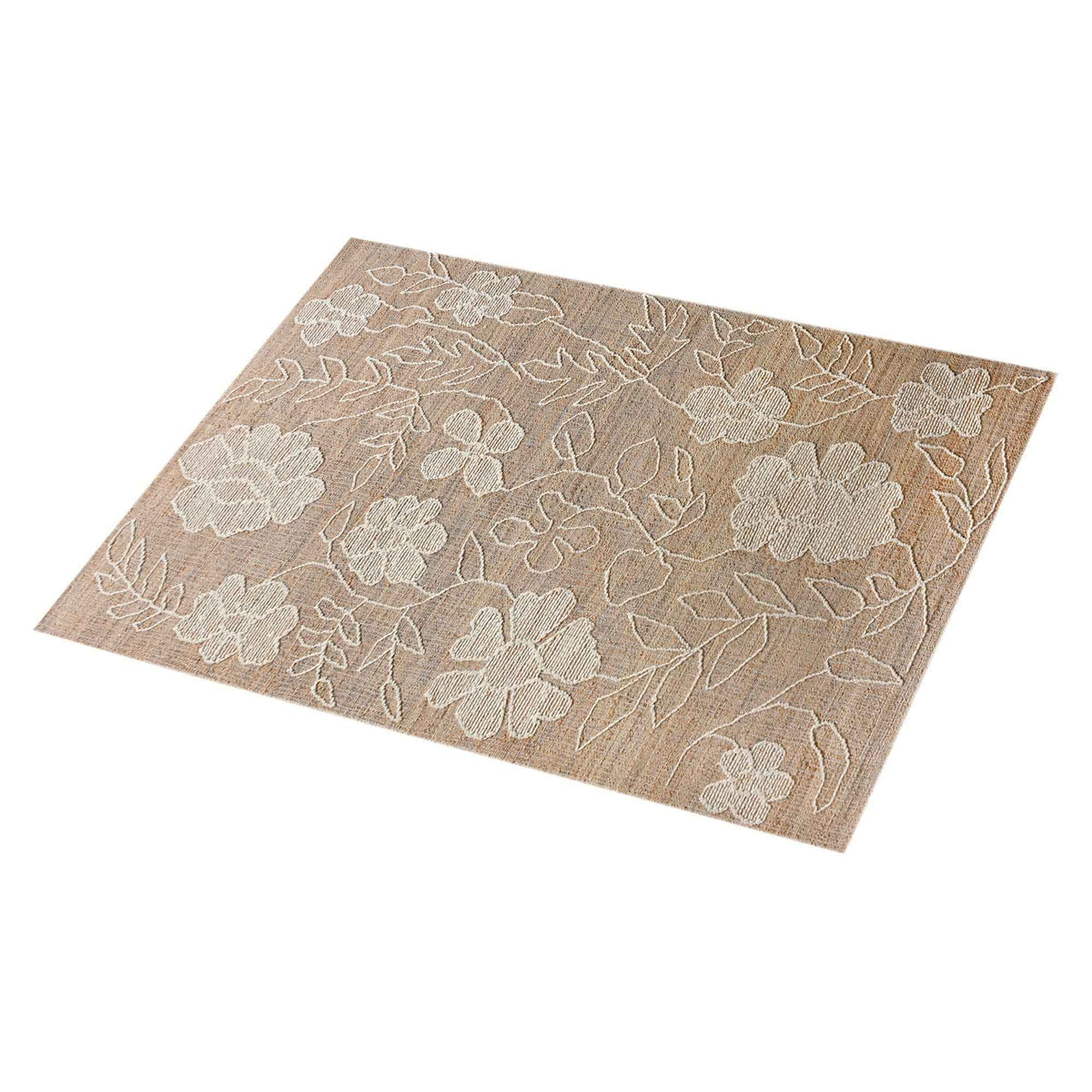 Monolith & Heart Orrell Punja Kelim Wool & Jute Rug, Natural & Ivory