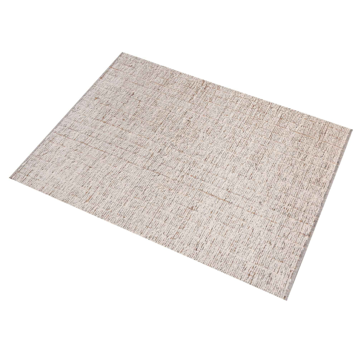 Monolith & Heart Pokrov Hand-Woven Jute, Cotton & Wool Rug, Natural White & Natural