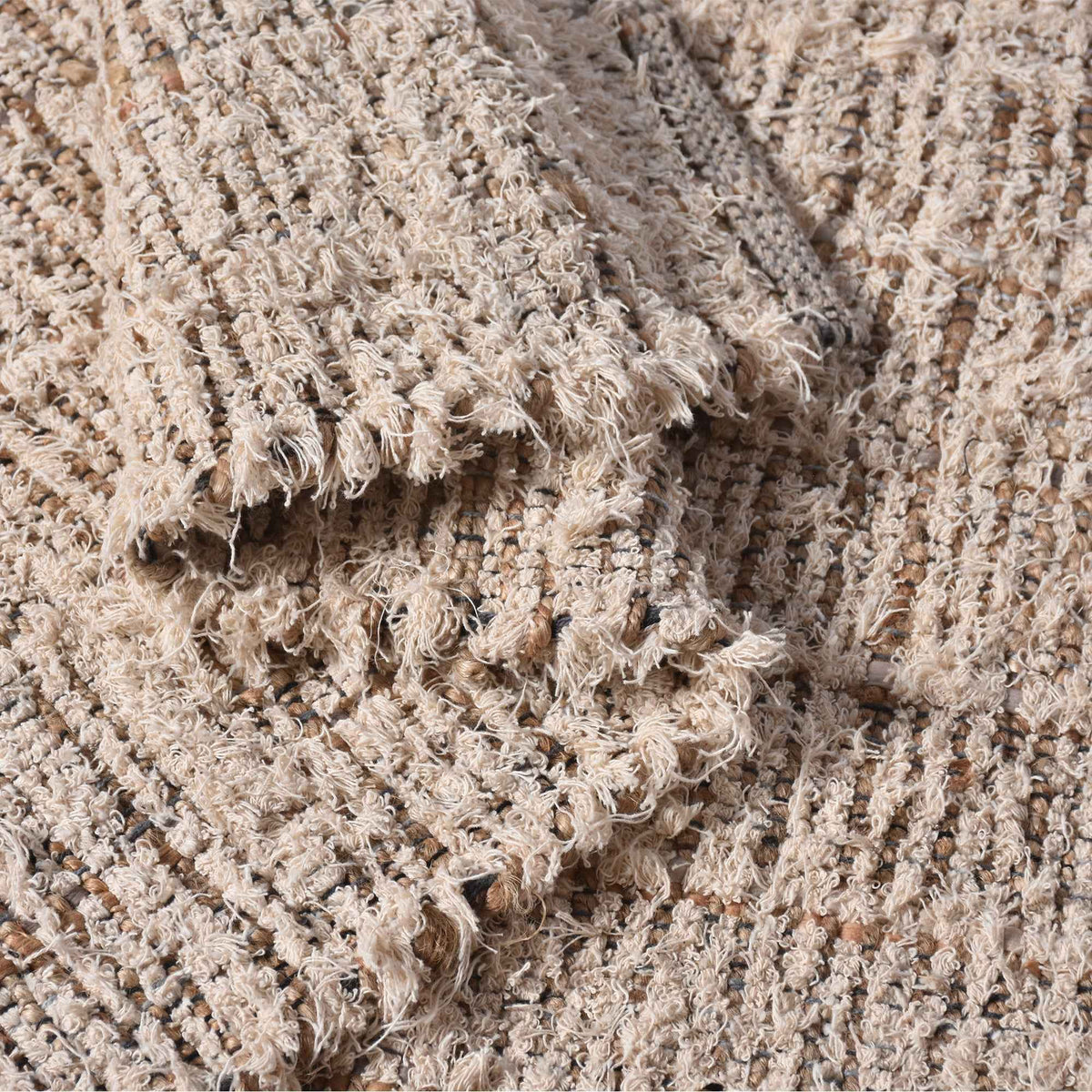Monolith & Heart Pokrov Hand-Woven Jute, Cotton & Wool Rug, Natural White & Natural