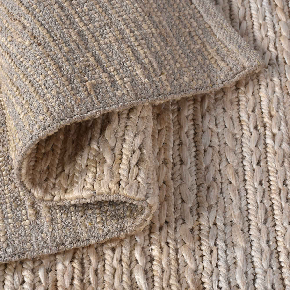 Monolith & Heart Quaket Hand-Woven Jute Rug, Natural White
