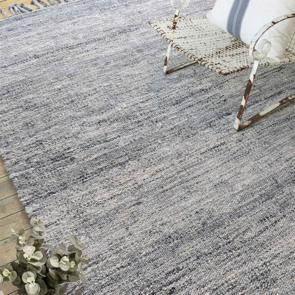 Monolith & Heart Rafina Hand-Woven Jute & Hemp Rug, Grey