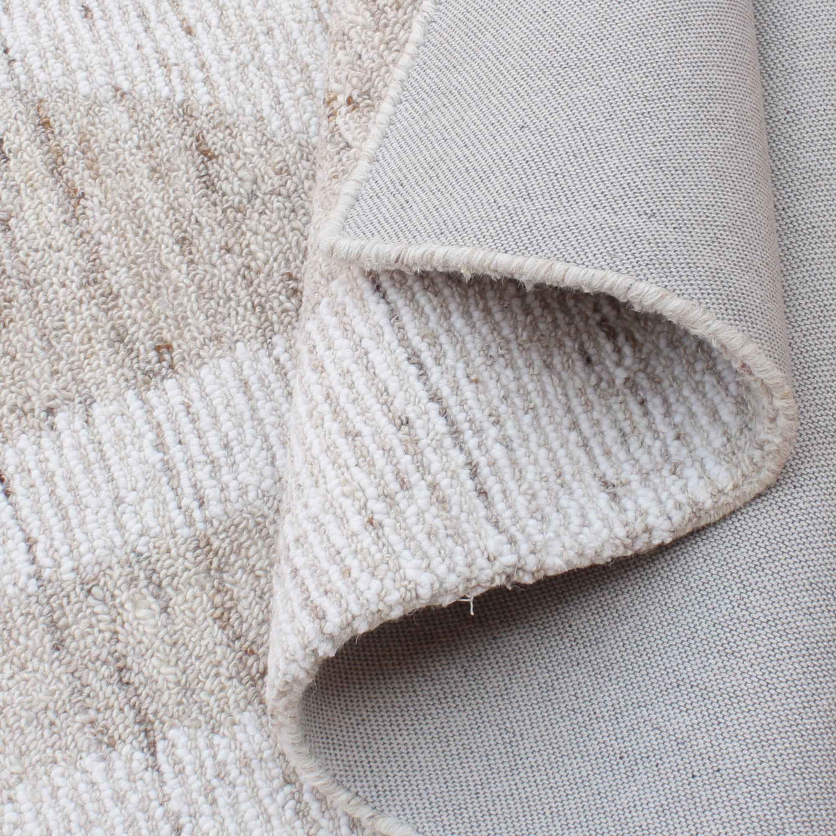 Rasina Wool Rug, Ivory, Hand Woven Over Tufted