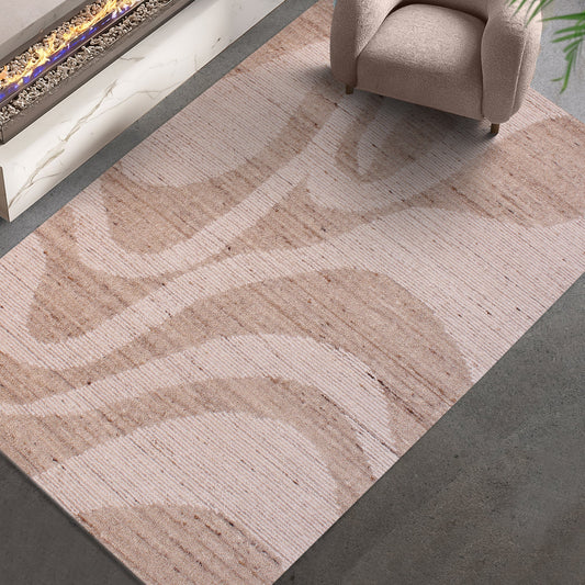 RASINA RUG - IVORY - WOOL - HAND WOVEN, OVER TUFTED