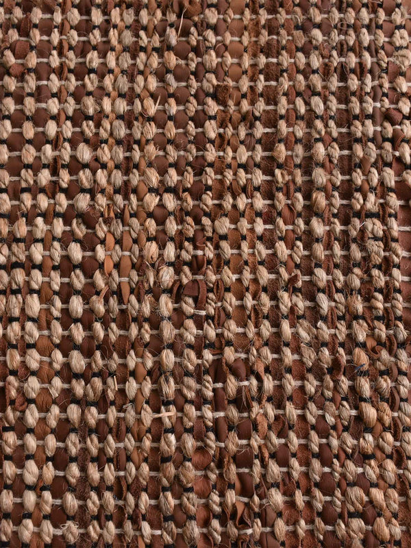 ROSEL RUG - JUTE/ LEATHER/ DENIM