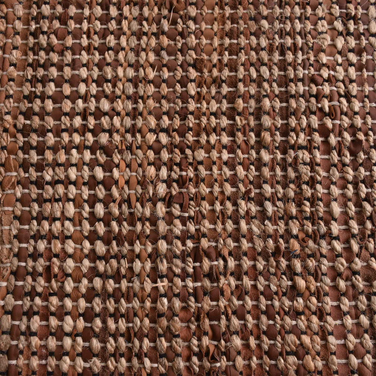 Monolith & Heart Rosel Rug - Jute, Leather & Denim Flatweave