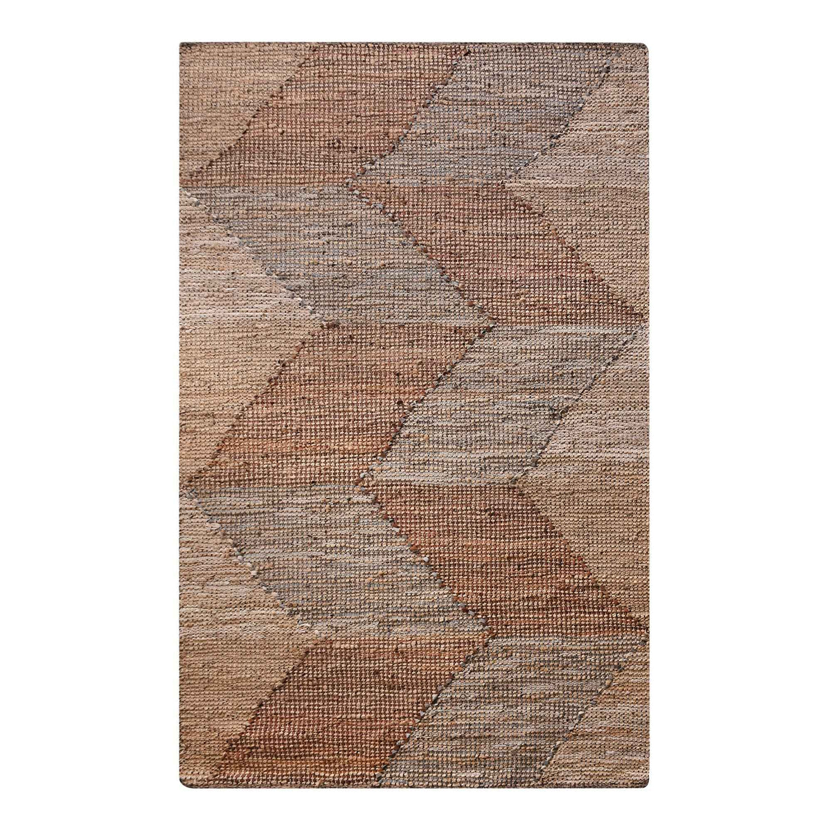 Monolith & Heart Rosenberg Hand-Woven Jute & Leather Rug, Beige & Tan