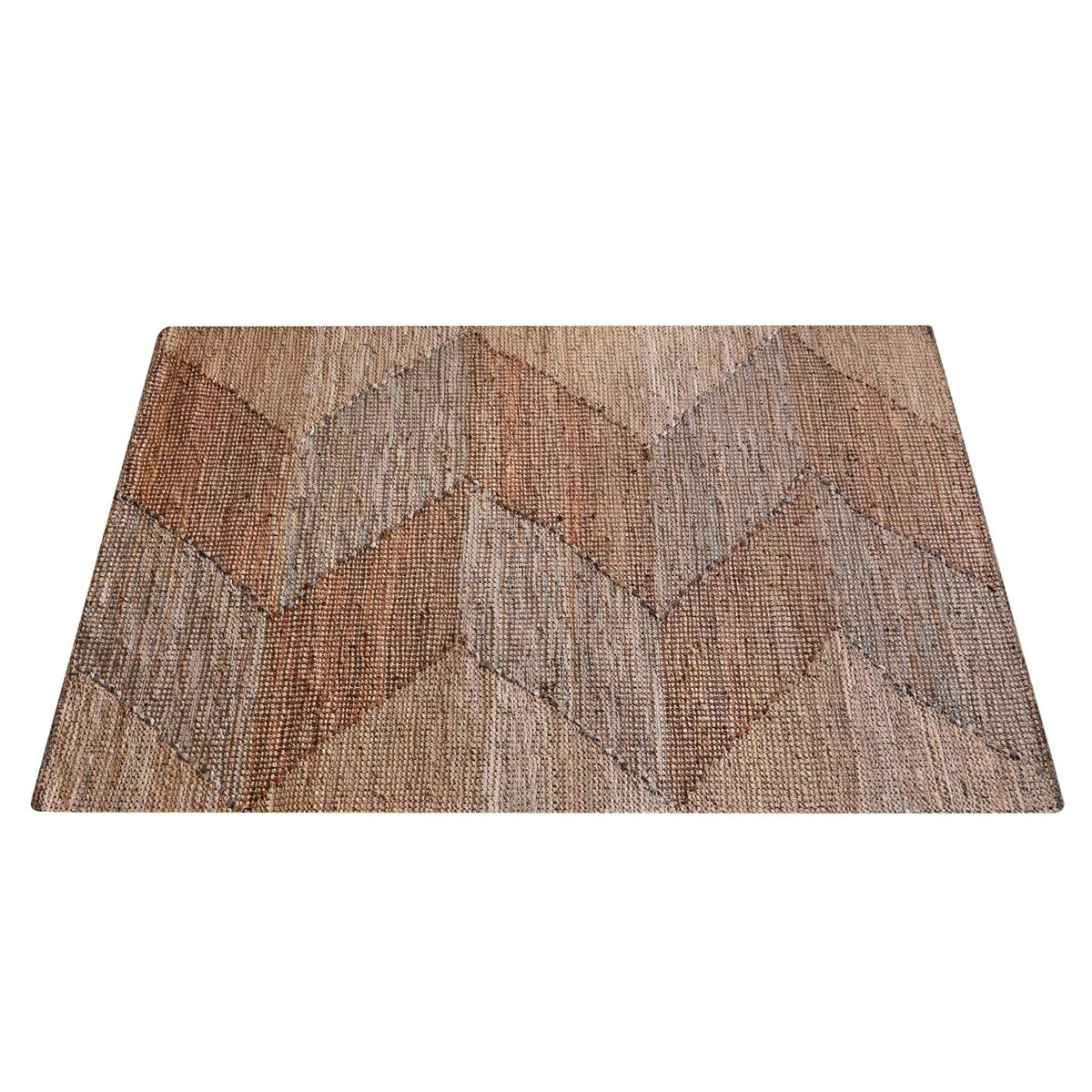 Monolith & Heart Rosenberg Hand-Woven Jute & Leather Rug, Beige & Tan
