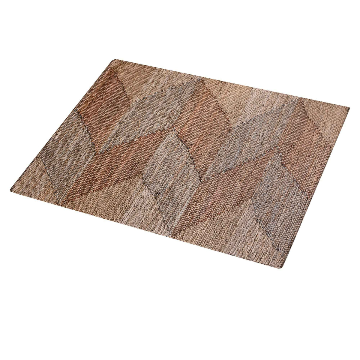 Monolith & Heart Rosenberg Hand-Woven Jute & Leather Rug, Beige & Tan