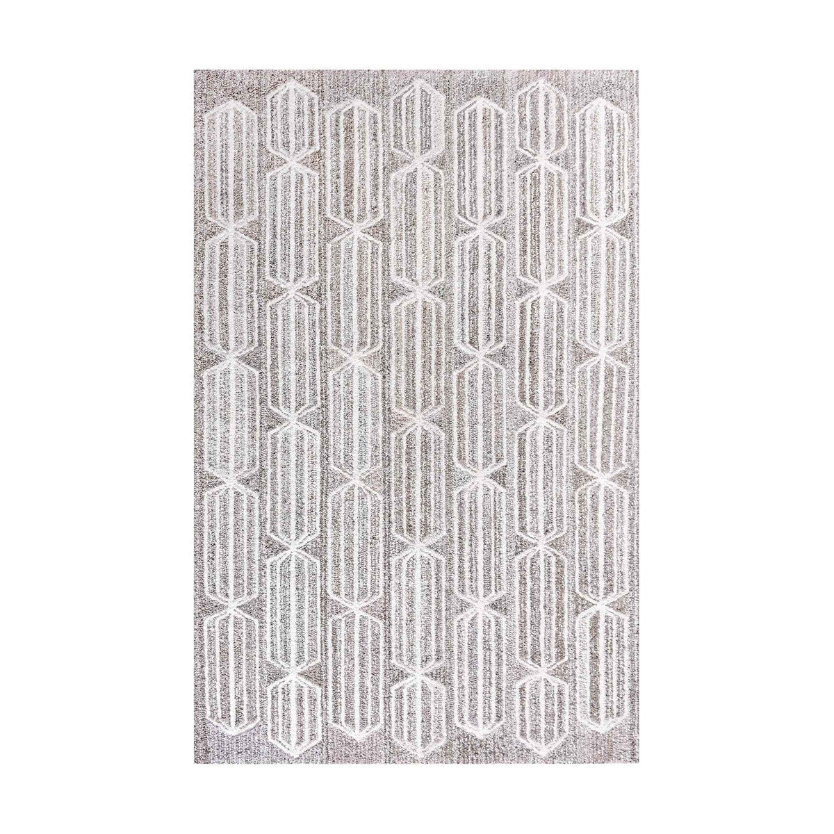 Monolith & Heart Rotan Hand-Tufted Recycled Denim & Wool Rug, Beige & White