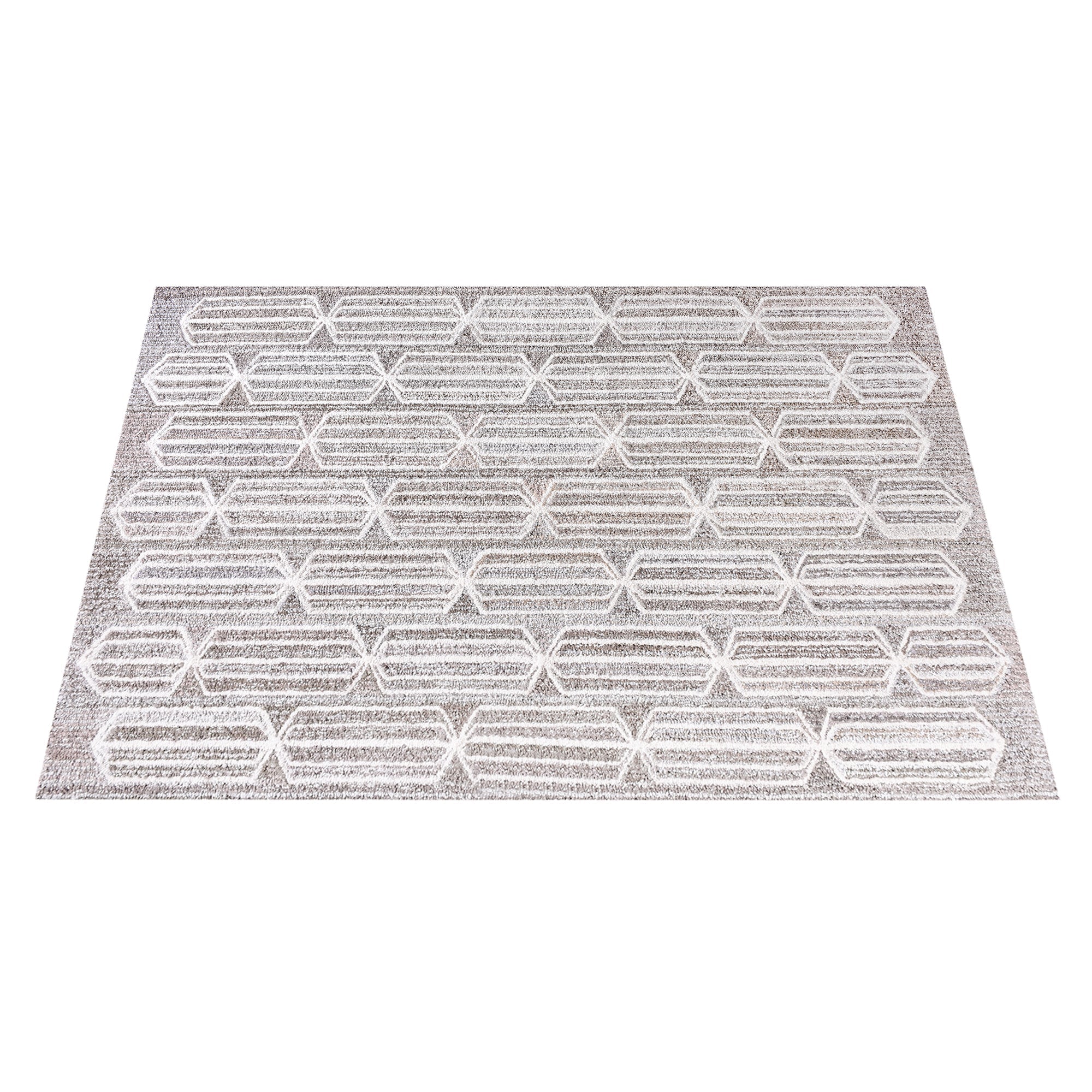 ROTAN RUG - BEIGE/WHITE - HAND TUFTED - COTTON DENIM/WOOL