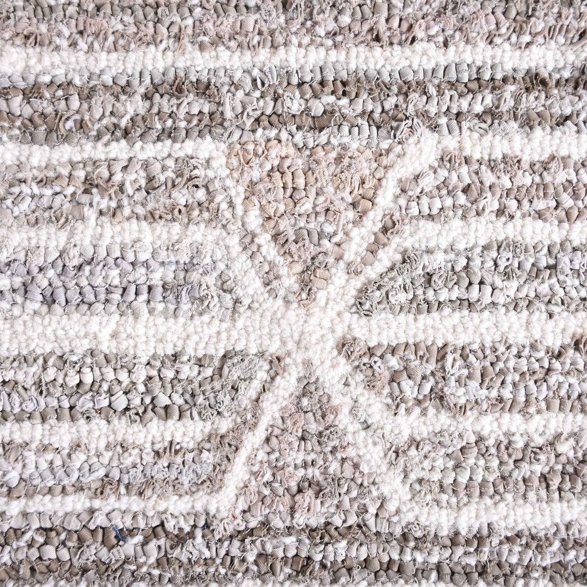 Monolith & Heart Rotan Hand-Tufted Recycled Denim & Wool Rug, Beige & White