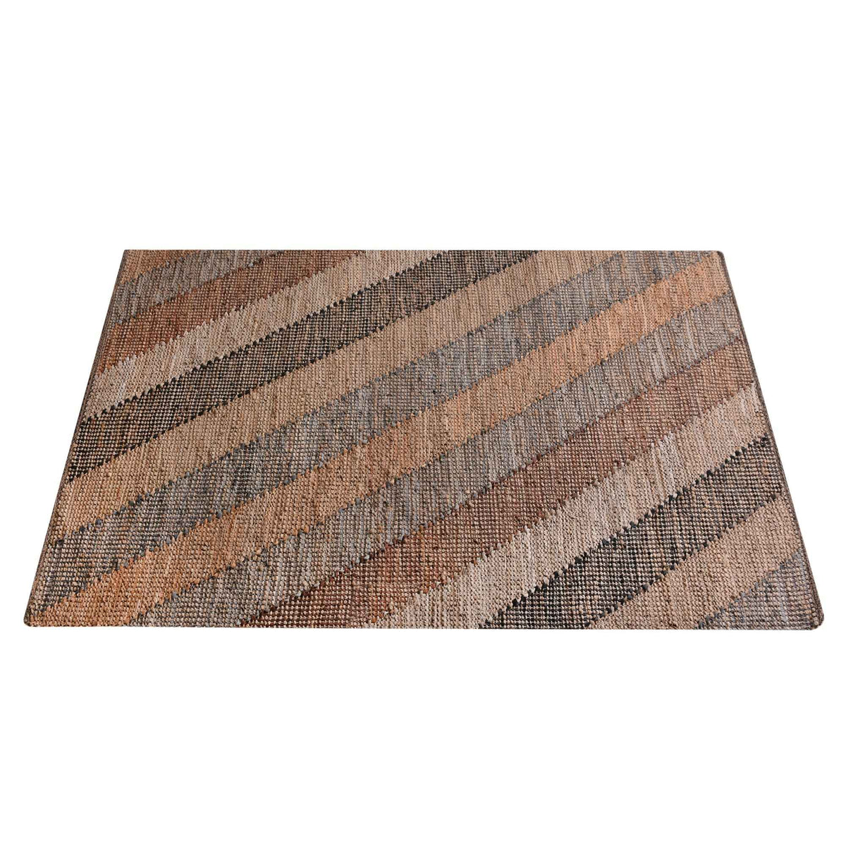 Monolith & Heart Roxburgh Hand-Woven Jute & Leather Rug, Natural & Multi