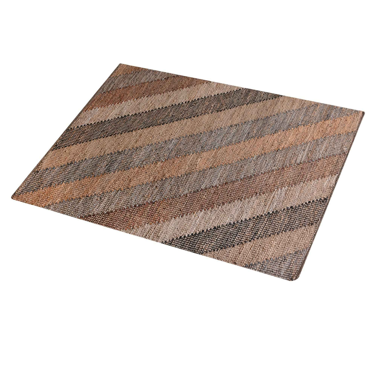 Monolith & Heart Roxburgh Hand-Woven Jute & Leather Rug, Natural & Multi