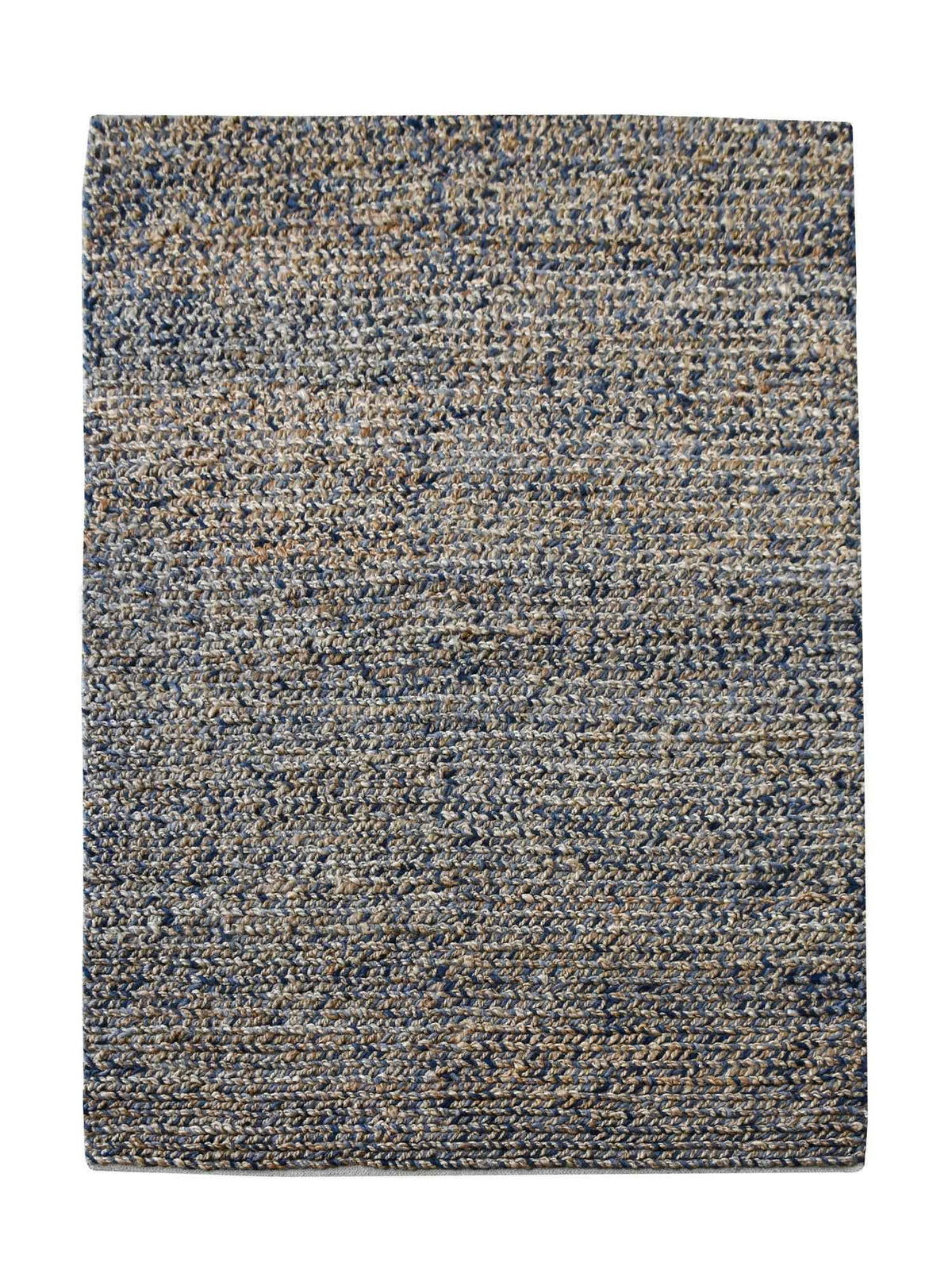 Monolith & Heart Roslyn Hand-Woven Hemp & Wool Rug, Blue & Natural