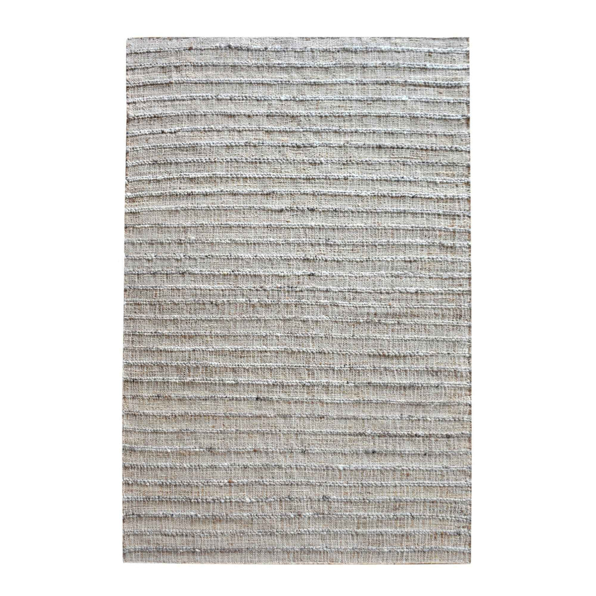 Monolith & Heart Salina Hand-Woven Hemp & Wool Rug, Natural & Grey