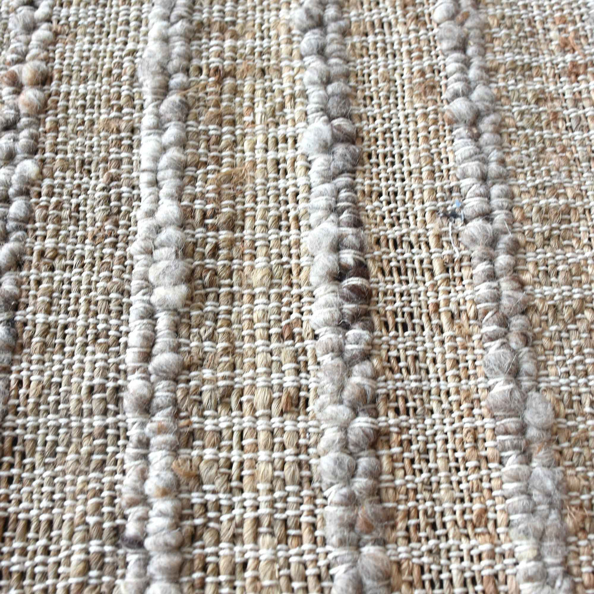 Monolith & Heart Salina Hand-Woven Hemp & Wool Rug, Natural & Grey