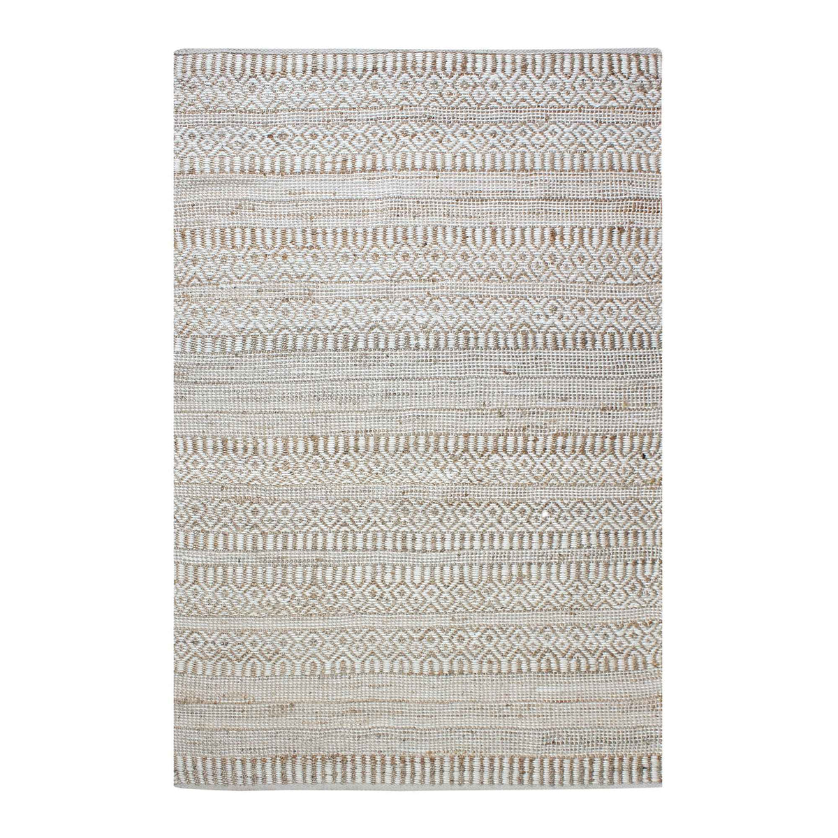 Monolith & Heart Sarah Hand-Woven Hemp & Wool Rug, Natural White & Natural