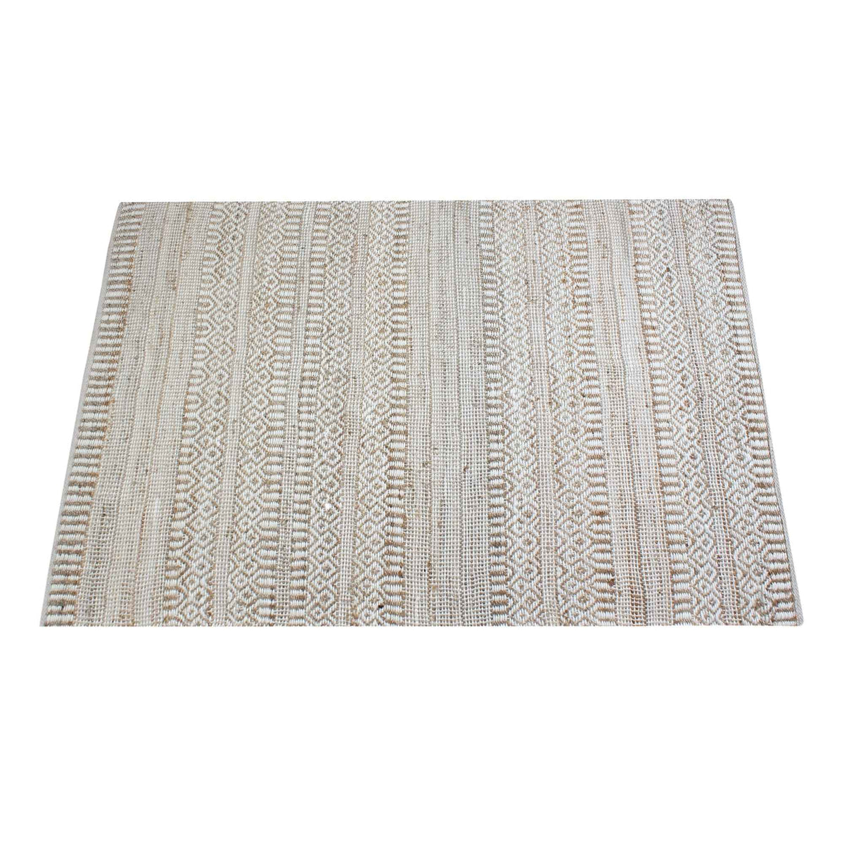 Monolith & Heart Sarah Hand-Woven Hemp & Wool Rug, Natural White & Natural