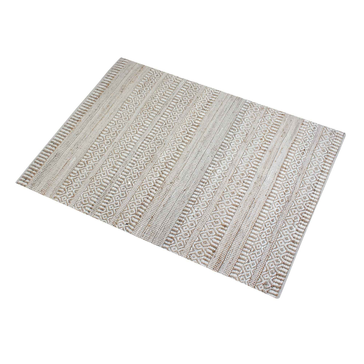 Monolith & Heart Sarah Hand-Woven Hemp & Wool Rug, Natural White & Natural