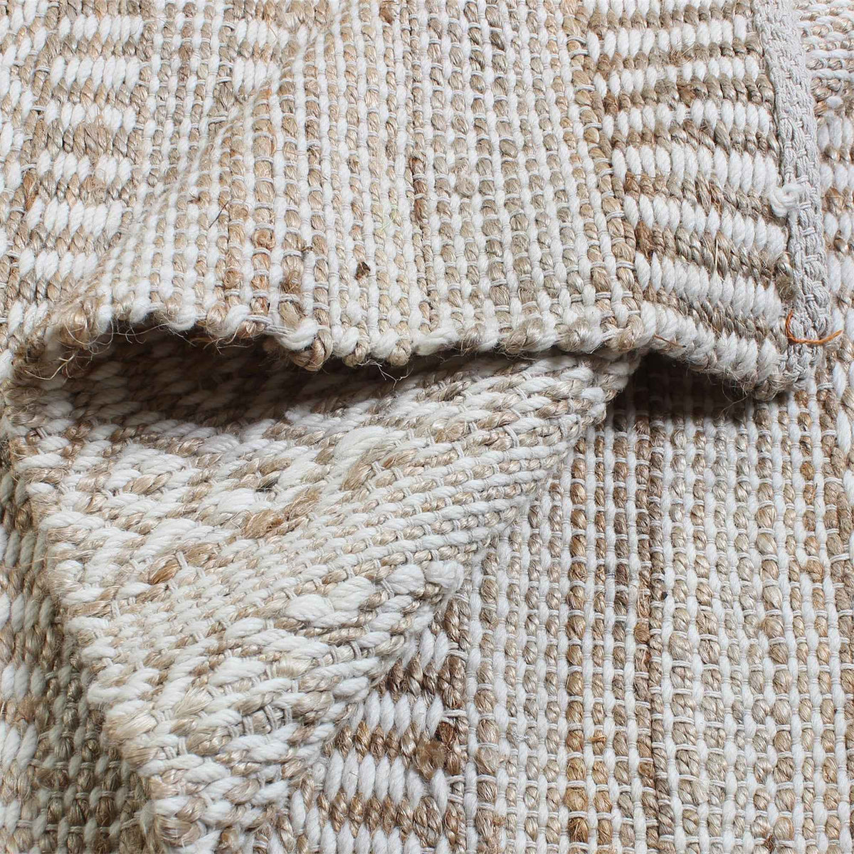 Monolith & Heart Sarah Hand-Woven Hemp & Wool Rug, Natural White & Natural