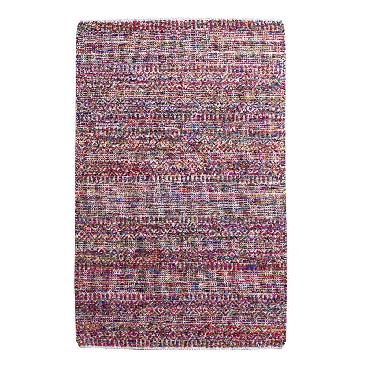 Monolith & Heart Sarah-II Hand-Woven Recycled Silk & Hemp Rug, Multi