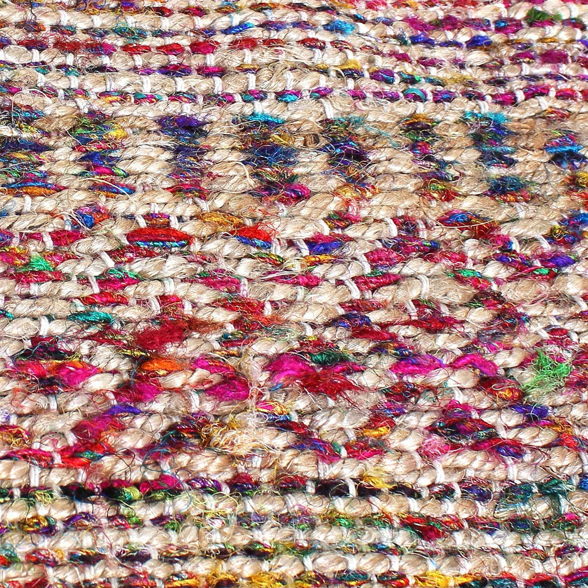 Monolith & Heart Sarah-II Hand-Woven Recycled Silk & Hemp Rug, Multi