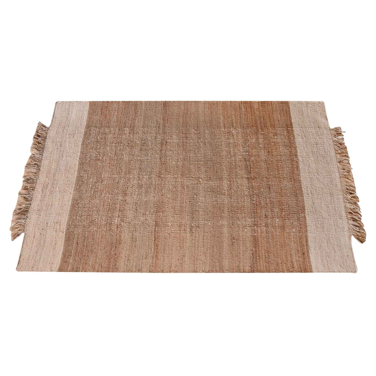 Monolith & Heart Saranac Punja Kelim Jute & Wool Rug, Natural & Natural White