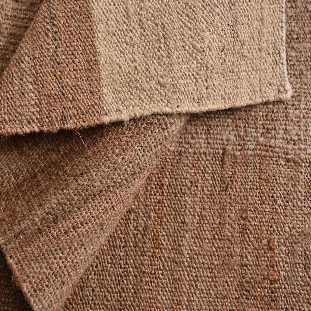 Monolith & Heart Saranac Punja Kelim Jute & Wool Rug, Natural & Natural White