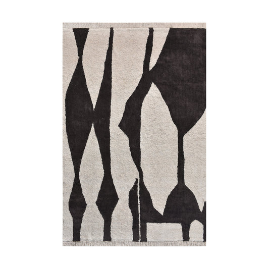 SARATA RUG - IVORY/CHARCOAL - COTTON - TABLE TUFTED