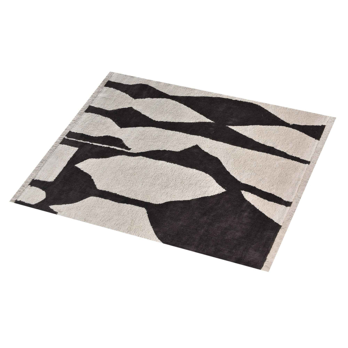 Monolith & Heart Sarata Table Tufted Cotton Rug, Ivory/Charcoal