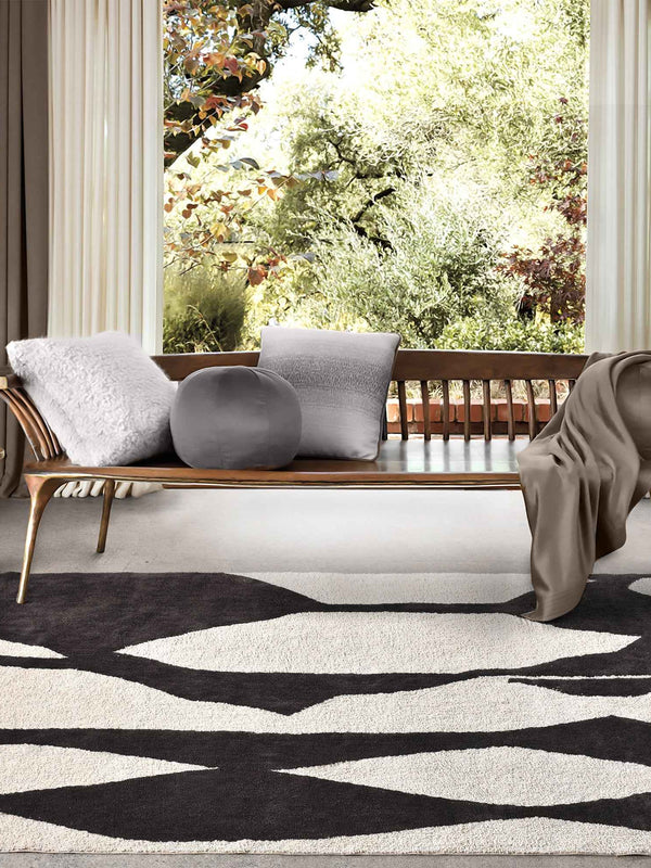SARATA RUG - IVORY/CHARCOAL - COTTON - TABLE TUFTED