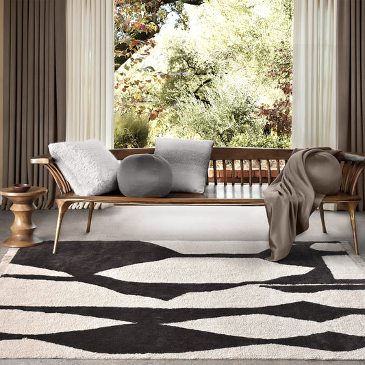 SARATA RUG - IVORY/CHARCOAL - COTTON - TABLE TUFTED