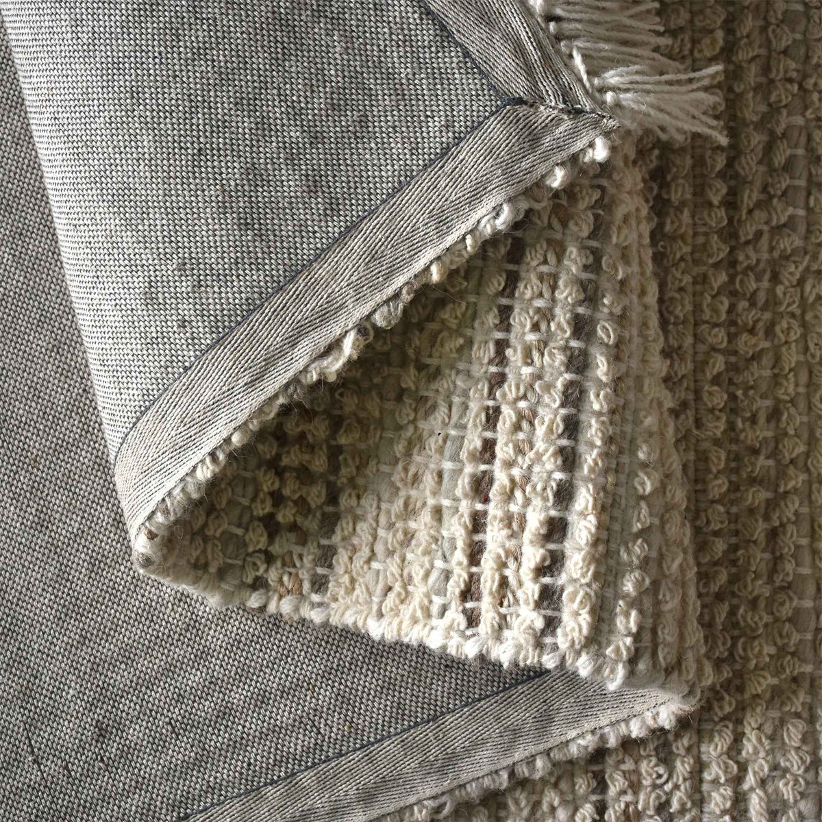 Monolith & Heart Seabrook Hand-Woven Wool & Jute Rug, Natural White & Beige