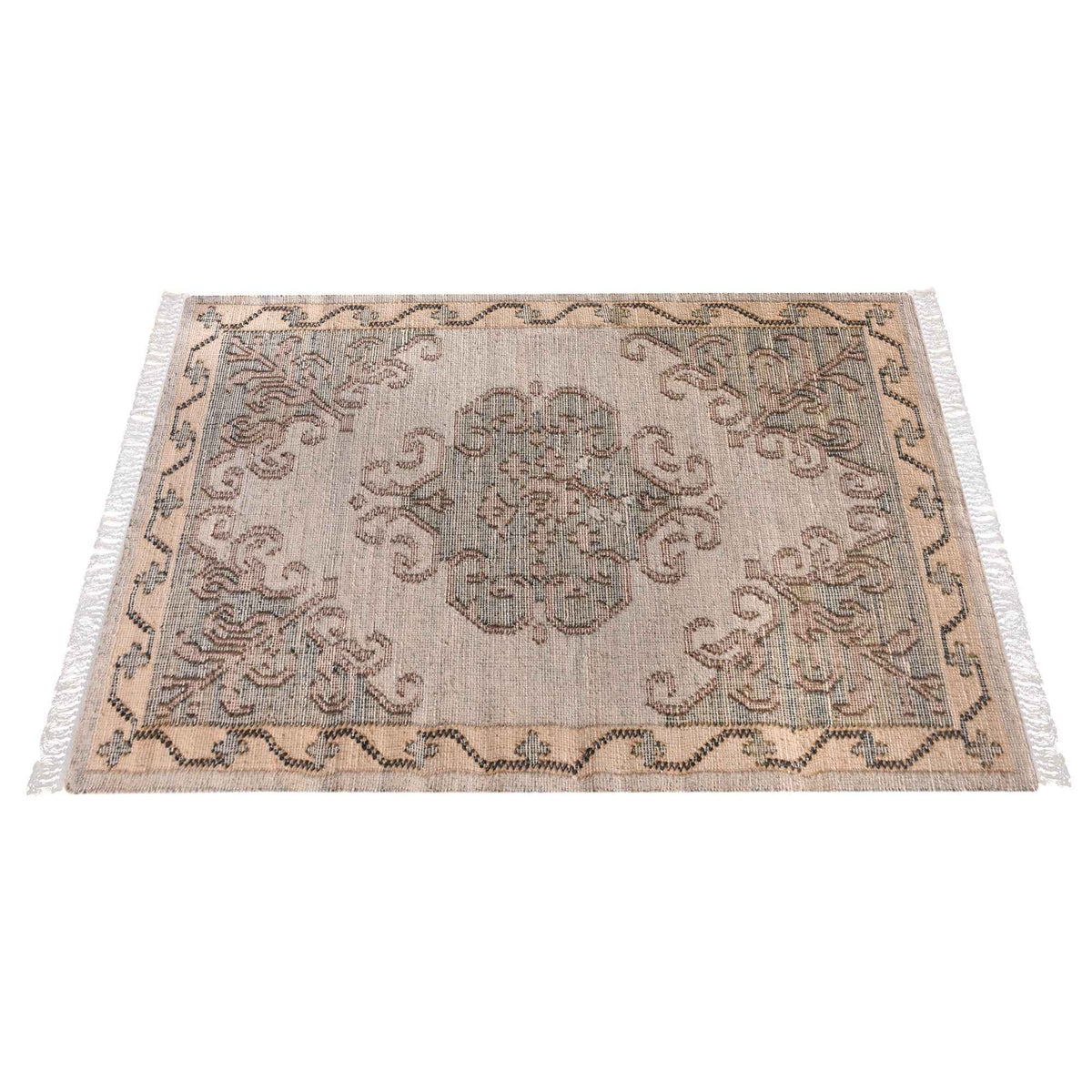 Monolith & Heart Shirley Punja Kelim Jute & Wool Rug, Grey & Multi