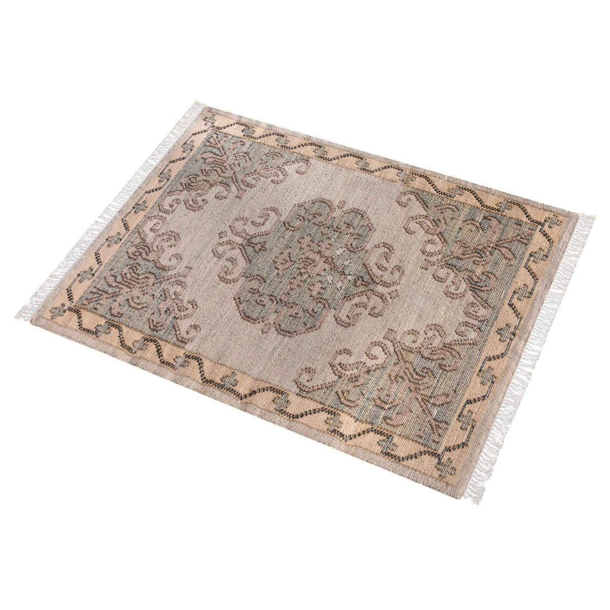 Monolith & Heart Shirley Punja Kelim Jute & Wool Rug, Grey & Multi