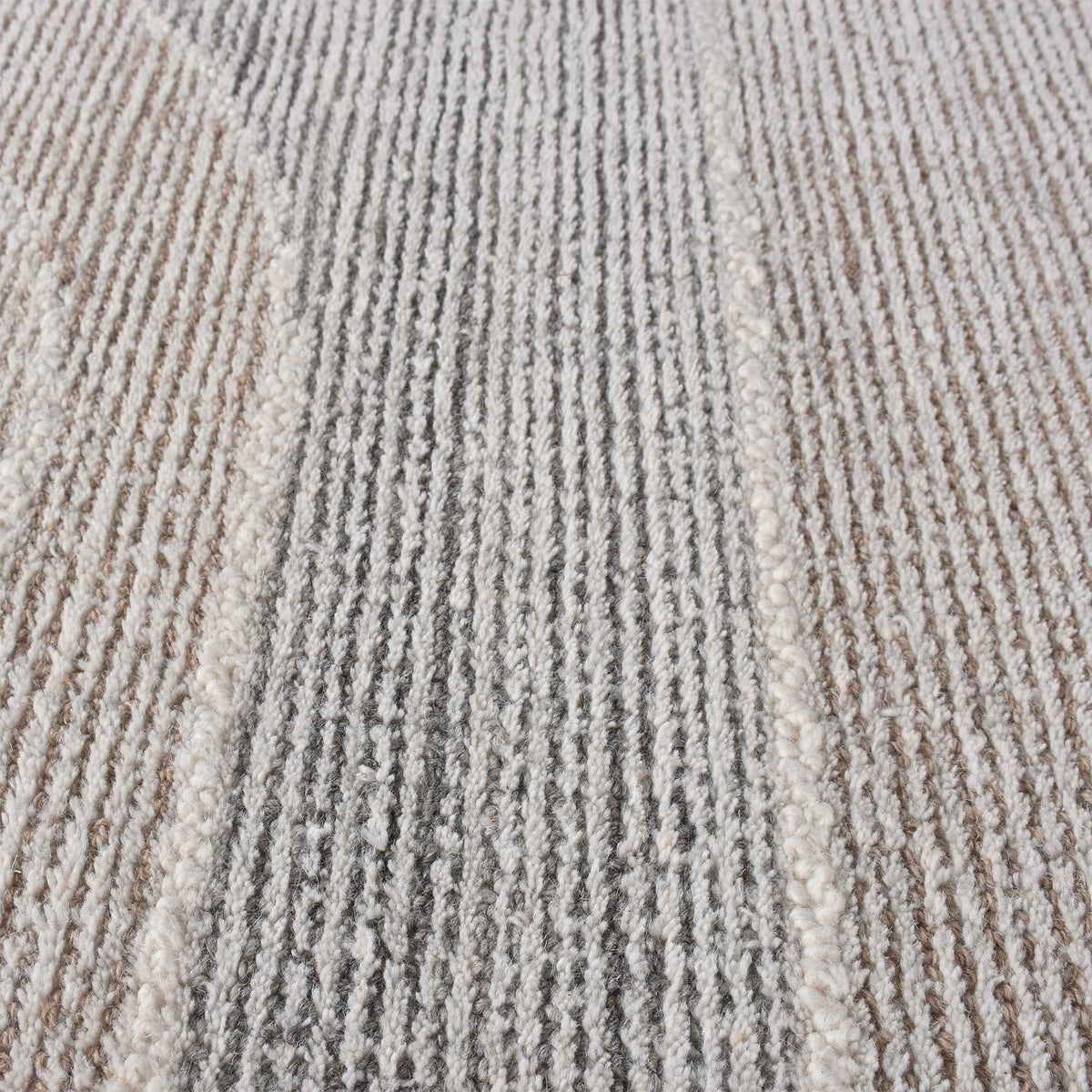 Monolith & Heart Simplon-II Hand-Woven Wool Rug in Beige/Grey, Multiple Sizes