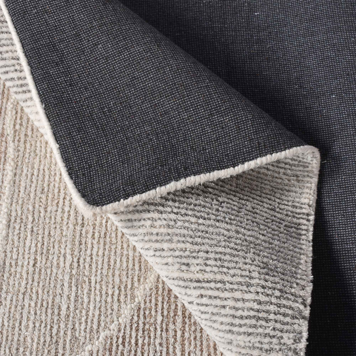 Monolith & Heart Simplon-II Hand-Woven Wool Rug in Beige/Grey, Multiple Sizes