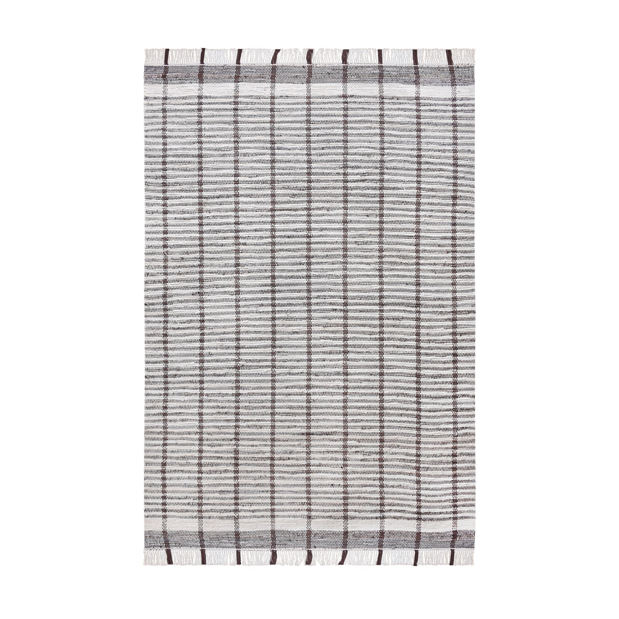 SMITHFIELD RUG - IVORY/BROWN - HAND WOVEN - COTTON DENIM