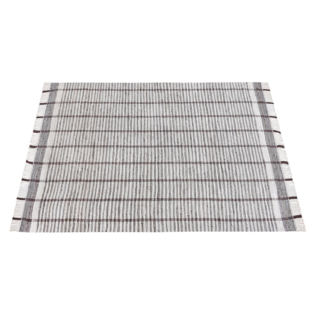 SMITHFIELD RUG - IVORY/BROWN - HAND WOVEN - COTTON DENIM