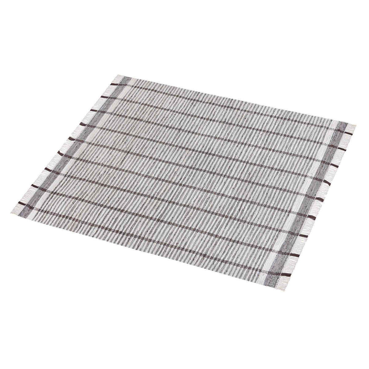 Monolith & Heart Smithfield Hand-Woven Cotton & Reclaimed Denim Rug, Ivory & Brown