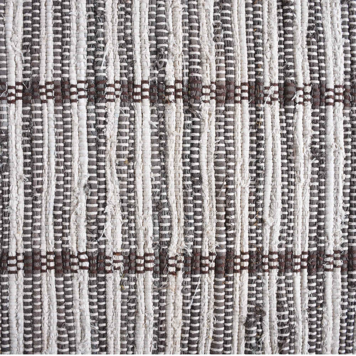 Monolith & Heart Smithfield Hand-Woven Cotton & Reclaimed Denim Rug, Ivory & Brown