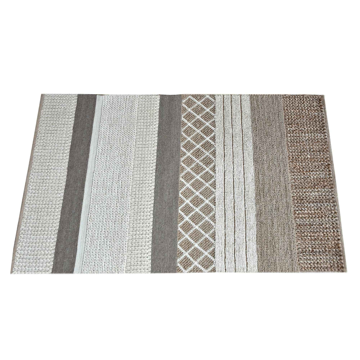 Monolith & Heart Solano Hand-Woven Hemp & Wool Rug, Charcoal & Natural White