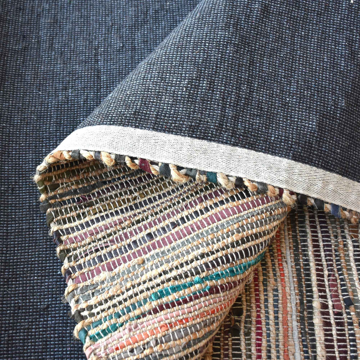 SPICA RUG - RECYLED LEATHER/ HEMP