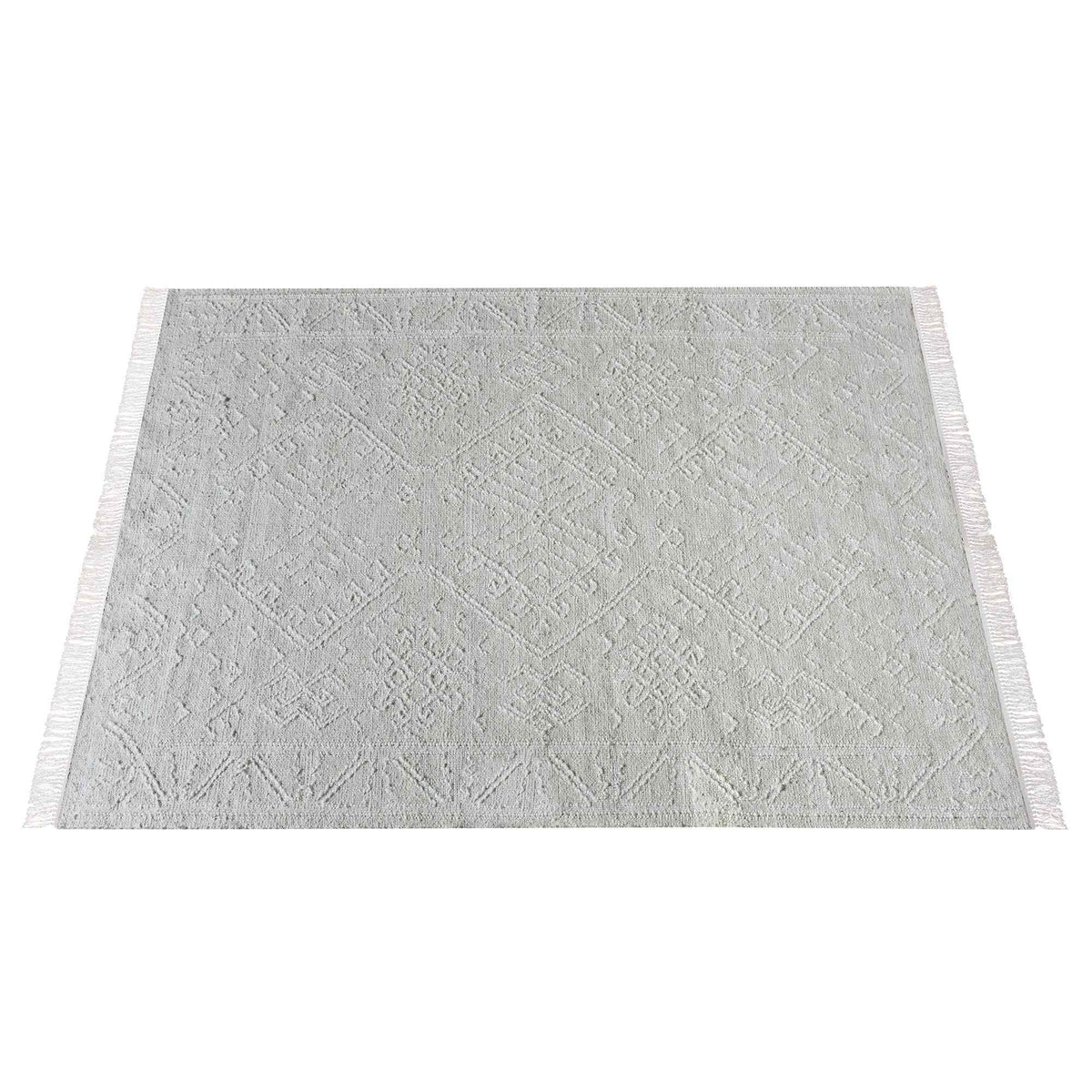 Monolith & Heart Taxila Punja Hand-Woven Hemp & Wool Rug, Natural White